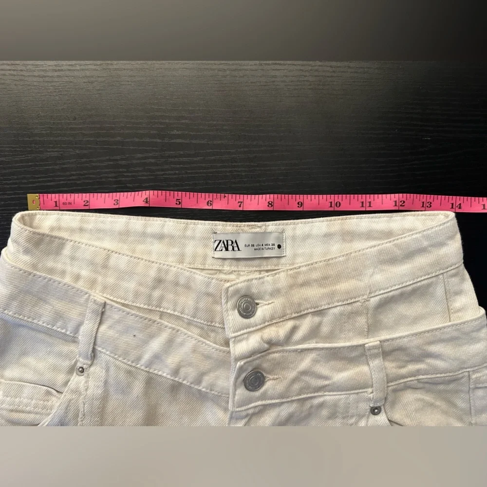 Zara Cream & White Straight Leg Jean - Picture 9 of 12